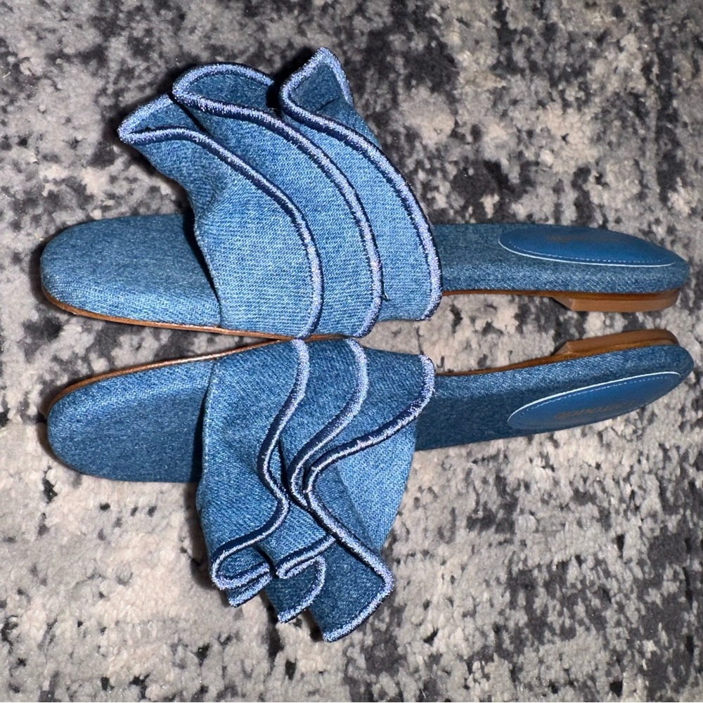LARROUDÉ Ivy Ruffle Slide Sandals - Picture 6 of 9